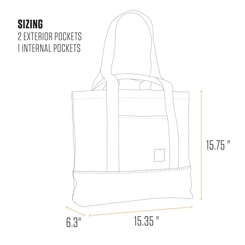 Carhartt Classic Vertical Open Tote Bag, Durable Water Repellent Material W/Hand and Shoulder Straps