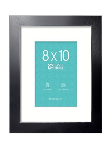 LaVie Home 8x10 Picture Frame, 8 x 10 Frame Display Pictures 5x7 with Mat or 8x10 Without Mat, Stable and Sturdy Black Fra...
