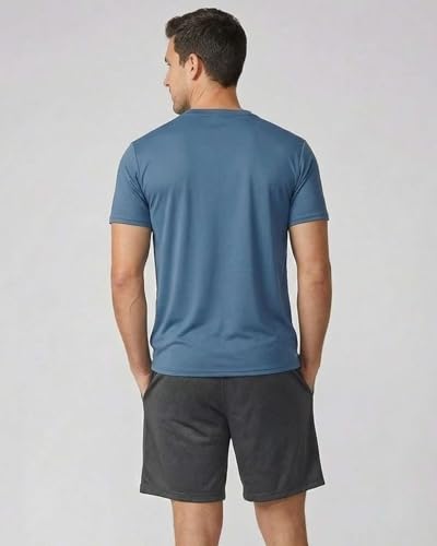 Real Essentials 5 Pack: Men’s Mesh Short Sleeve Crew Neck T-Shirt - Workout Gym Active Athletic Tee (Big & Tall Available)