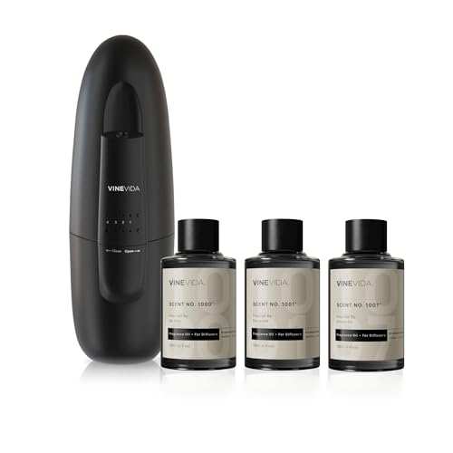 VINEVIDA Studio Plug in Waterless Diffuser and 3 Hotel Fragrance Oils - Essential Oil Diffuser for Home - Room Fragrance A...