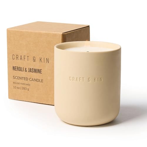 Craft & Kin Scented Candles | Soy Blend with Cotton Wick | Long-Lasting Holiday Candle, 40-Hour Burn | Ceramic Jar, Perfec...