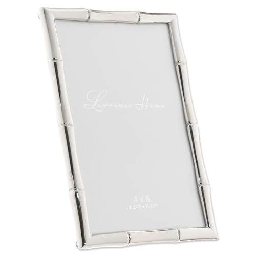 Lawrence 710146 Silver Metal Bamboo 4x6 Picture Frame