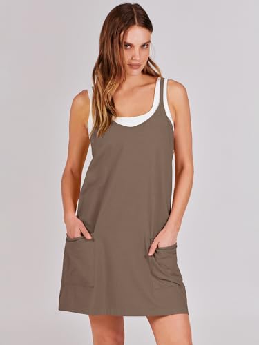 ANRABESS Women Athletic Dress Summer Tennis Workout Active Sports Mini Romper Dress Built in Shorts Travel Vacation Clothes