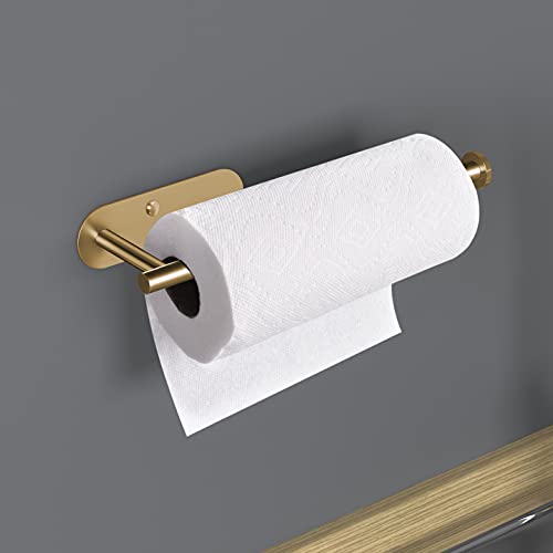 VAEHOLD Adhesive Paper Towel Holder Under Cabinet Wall Mount for Kitchen Paper Towel, Paper Towel Roll Holder Stick to Wal...