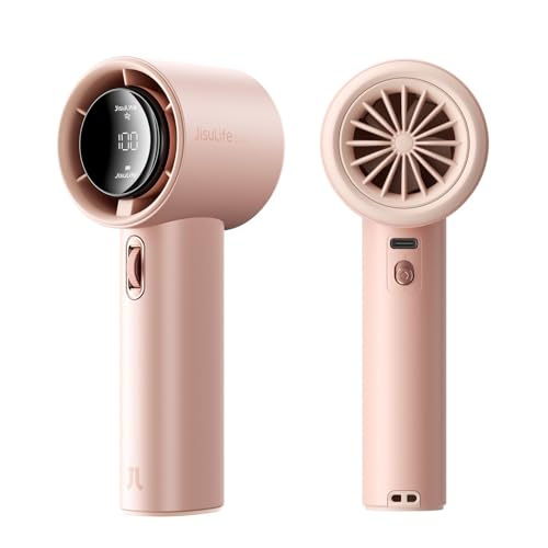 JISULIFE Portable Handheld Fan, Speed(1-100) Adjustable Turbo Mini and 3600mAh Battery Rechargeable Personal Fan, Digital ...