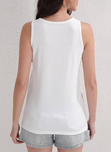 Womens Summer Tops Crewneck Sleeveless Tunic Shirts Beach Essentials Basic Tees
