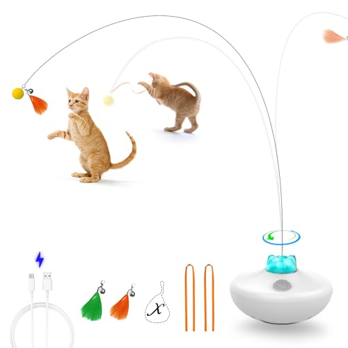 Oxawo Interactive Cat Toys Cat Exercise Tumbler, Rechargeable Cat Toys for Indoor Cats Spin Butterfly Game Teasing Kitty, ...