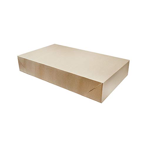 Prolinemax 25 Pc Kraft Pinstripe 24'' x 14'' x 4'' Two Piece Apparal Gift Boxes