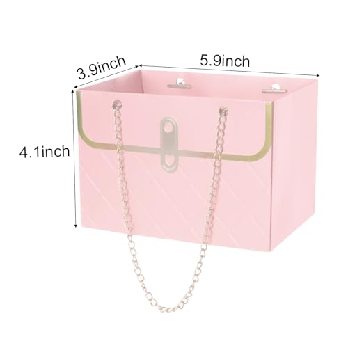 baotongle 6pcs Flower Paper Gift Box Bouquet Storage Bucket Handbag with Metal Chain Flower Boxes for Arrangements Wedding...