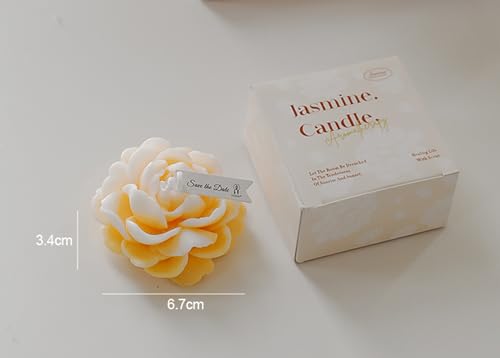 Jasmine Flower Shape Scented Candle,50G Multicolour Romantic Soy Wax Aesthetic Decorative Healing Candle for Valentine's D...