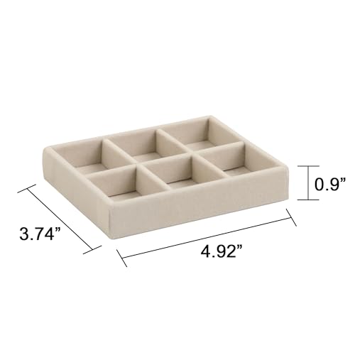 Frebeauty Small Jewelry Tray Set,Stackable Velvet Jewelry Organizer Tray,Mini Jewelry Drawer Organizer,Drawer Inserts,4.92...