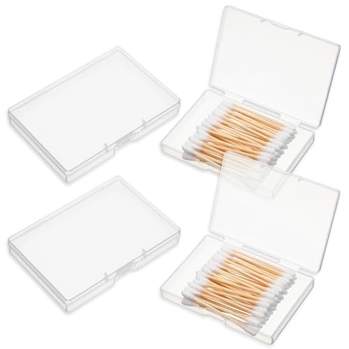 Gjinxi 4 Pcs Portable Travel Cotton Pad Holder, Bathroom Vanity Countertop Storage Organizer, Travel Qtips Case, Cosmetic ...