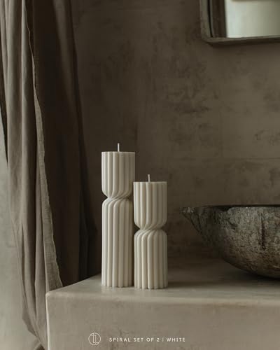LAWA Spiral Spire Candle - Large Beautiful Handmade Pillar Scented Soy Wax Elegant Bubble Aesthetic Candle Housewarming Gi...