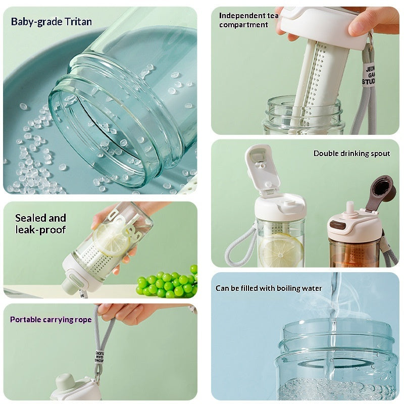 Portable Summer Flower Tea And Fruit Tea Plastic Cup