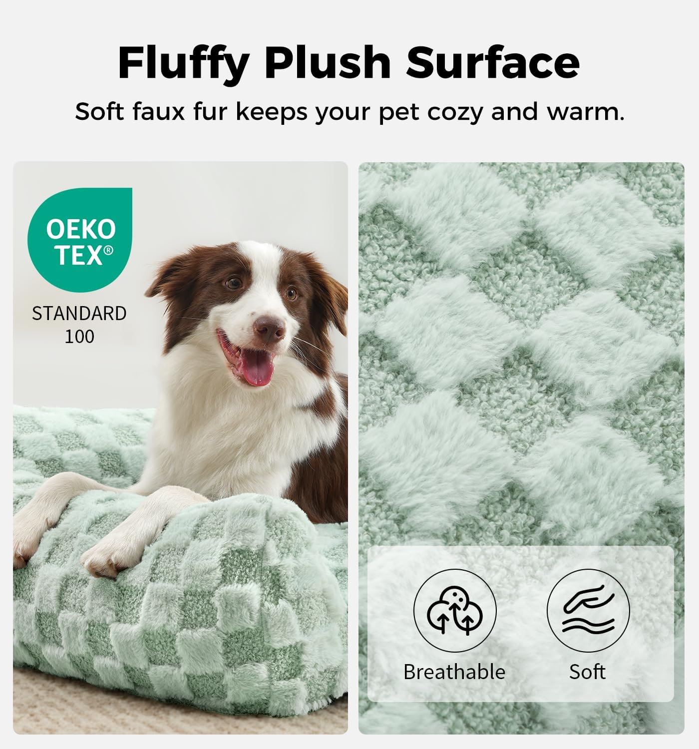 Made4Pets Medium Sage Green Plaid Pet Sofa Bed,Pickup Only
