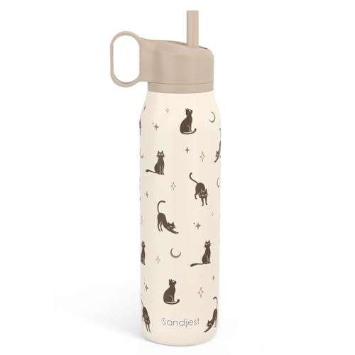 Cat Stainless Steel Water Bottle with Twist Lid 20oz, Travel Insulated Water Bottles for Sports & Gym, Gift for Women Girl...