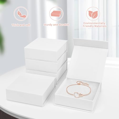 Mirgrime Jewelry Gift Boxes, 5 Pack 3.5x3.5x1 inch Small Jewelry Boxes, Cardboard Box for Necklaces Bracelet Earring Ring...