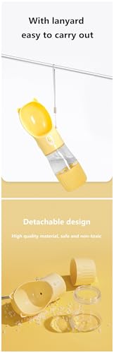 Dog Travel Water Bottle with Food Container – 2-in-1 Portable Pet Water Dispenser, Leak-Proof Dog Water Bottle with Bowl &...