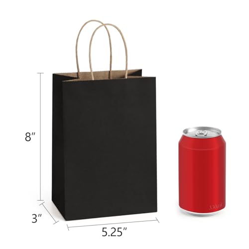 BagDream Kraft Paper Bags 25Pcs 5.25x3x8 Inches Small Paper Gift Bags with Handles Bulk for Party Favor, Retail, Merchandi...
