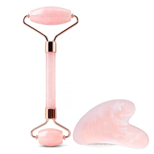 Facial Massage Tool and Roller Set, Facial Massager, Suitable for face, Wrinkle Improvement, Neck, arms, Eyes, Reduce Puff...