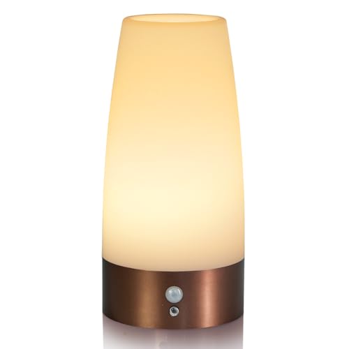 Betus Motion Sensor Night Light, Battery Operated Lamp with 2 Sensored Modes - Retro Bedside Table Desk Lamp with Soft Amb...