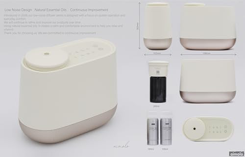 Low Noise Waterless Aroma Diffuser (200ml) – 39dB Ultra Quiet, No Water Needed, App Optional, Strong Scent for Large Room...