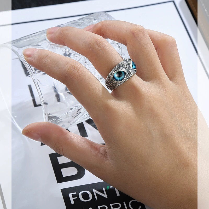1pcs 925 Sterling Silver Retro Mystical Owl Statement Ring, Gothic Boho Style, Ideal For Birthdays & Spiritual Gifts