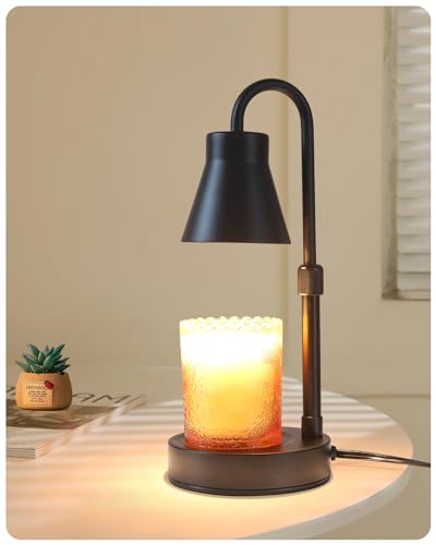 Elenhome Candle Warmer Lamp with Adjustable Height, Stepless Dimming Function-Home Decor Lamp, Metal Candle Lamp for Jar C...