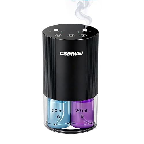 Dual Nozzle Waterless Essential Oil Diffuser for Home Large Room, Car, Office, Portable Battery Operated Aromatherapy Scen...