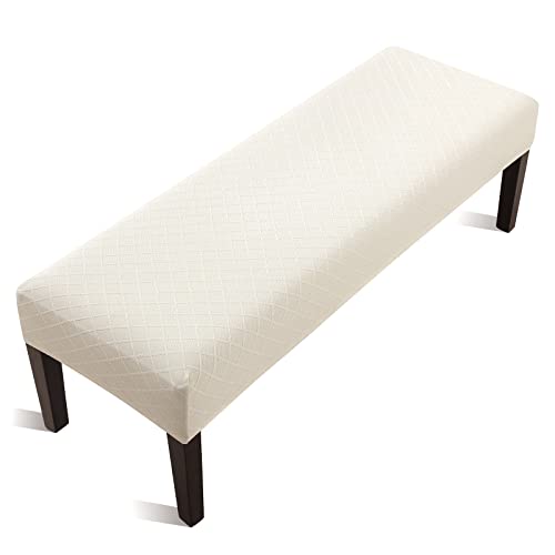 Fuloon Stretch Jacquard Dining Bench Cover - Anti-Dust Removable Bench Slipcover Washable Seat Cushion Protector for Bedro...