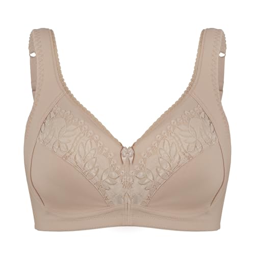 Rosme Plus Size Wireless Soft Bra Padded Straps Unpadded Lingerie Galla Black Beige White