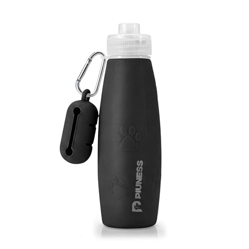 Ultimate 2-in-1 Dog Walk Essential – Portable Pee Cleaning Bottle + Detachable Poop Bag Dispenser (Black)