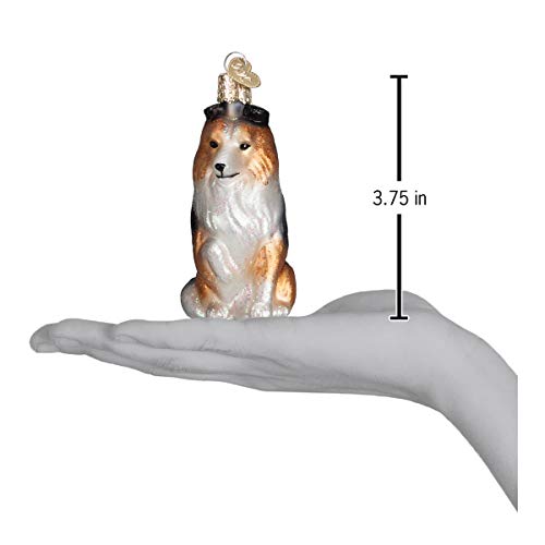 Old World Christmas Sheltie Glass Blown Ornament for Christmas Tree, Handcrafted Holiday Decoration, Dog Collection