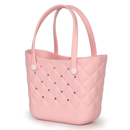 Sequoixee Small Waterproof Beach Bag for Little Girls and Women Lightweight Rubber Beach Tote for Pool, Travel,Beach,Sports