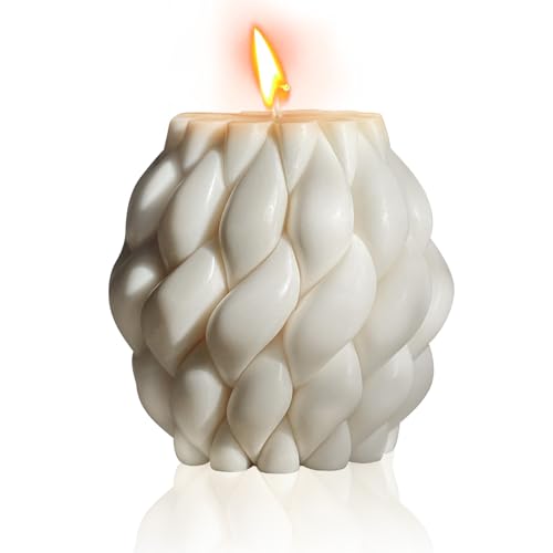 Knot Ball Candle Beautiful Handmade Pillar Scented Soy Wax, Elegant Pillar Bubble Candle Housewarming Gift Home Room Shelf...