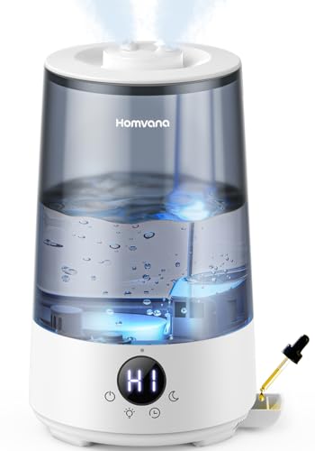 Homvana Humidifiers for Bedroom Home, 3.6 L Cool Mist Top-Fill 34H Super Long Time, Quiet 23dB, Baby Humidifier, Oil Diffu...