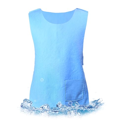 YCWF Cooling Ice Vest for Men Women,PVA Water Activated Evaporative Cool Cold Vest for Hot Weather Working Running