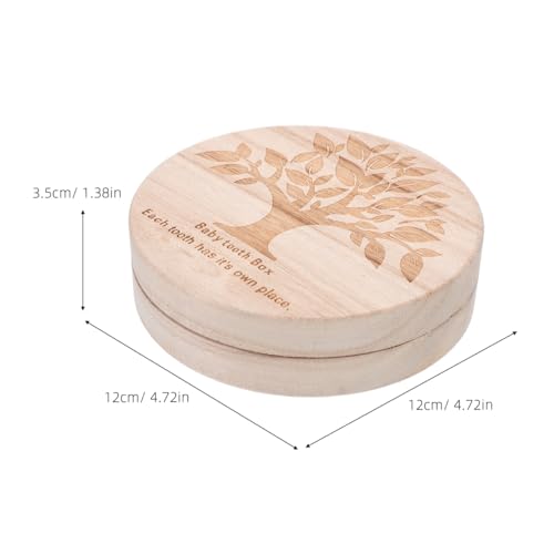 Toddmomy Baby Tooth Box 4.72X4.72X1.37In Wooden Keepsake Storage Case for Newborns Kids Tooth Holder Memory Collection Gift