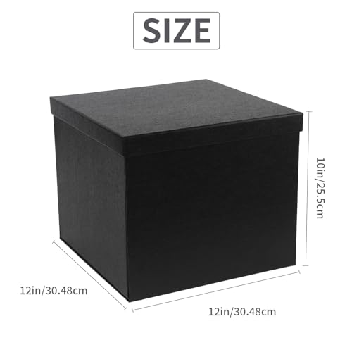 YINUOYOUJIA Large Gift Box 12x12x10 Inches,Black Gift Boxes for Presents,Birthday Box,for Packaging,Valentine's Day,Mothe...