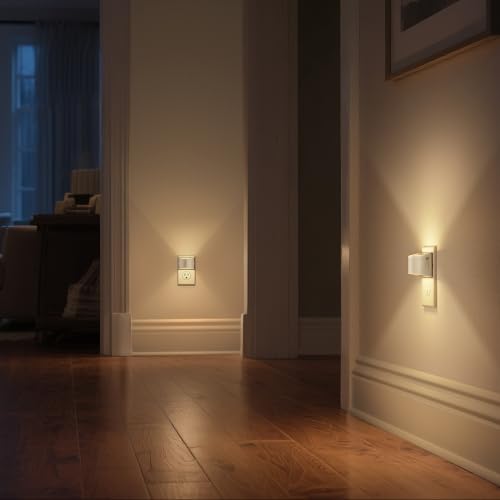 DORESshop LED Night Light[2 Pack], Night Lights Plug into Wall, 3 Level Brightness Adjustable Plug in Night Light, Dusk to...