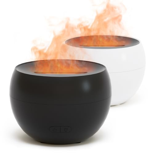 SALKING 2 Pack Flame Essential Oil Diffusers for Home, 150ml Fire Ultrasonic Diffusers for Essential Oils, Aromatherapy Di...