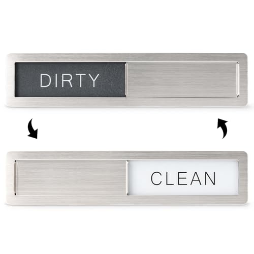 KitchenTour Dishwasher Magnet Clean Dirty Sign, Premium Stainless Steel Clean Dirty Magnet for Dishwasher Funny, Strong Ma...
