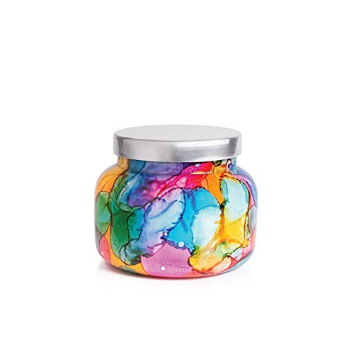 Capri Blue Volcano Candle - Rainbow Watercolor Signature Glass Jar Candle - Luxury Aromatherapy Candle - Tropical Fruits &...
