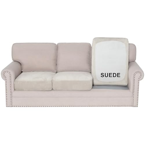 H.VERSAILTEX Individual Cushion Covers Stretch Couch Covers Soft Suede Sofa Cushion Covers Washable Cover for Sectional So...