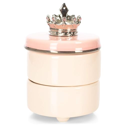 DEMDACO First Tooth and Curl Pink Ceramic Stoneware Children's Stackable Keepsake Box