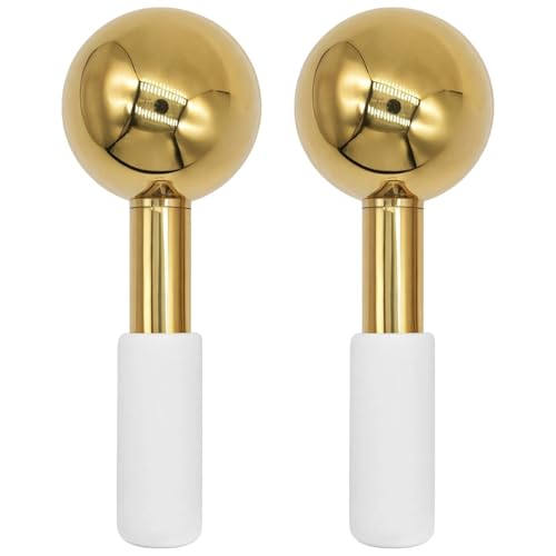 2 PCS Ice Globes for Face, Stainless Steel Ice Globe Face Lifting and Firming Tool, Ice Ball Face Skin Care, Smooth Metal ...