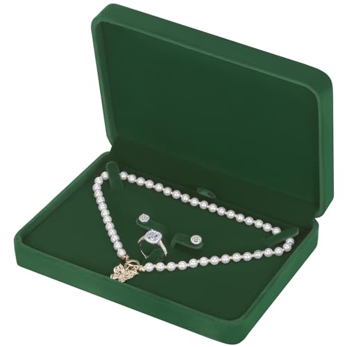LETURE Large Velvet Jewelry Set Box, Big Necklace and Ring Earring Pendant Gift Box, Pearl Necklace/Chunky Necklace Jewelr...