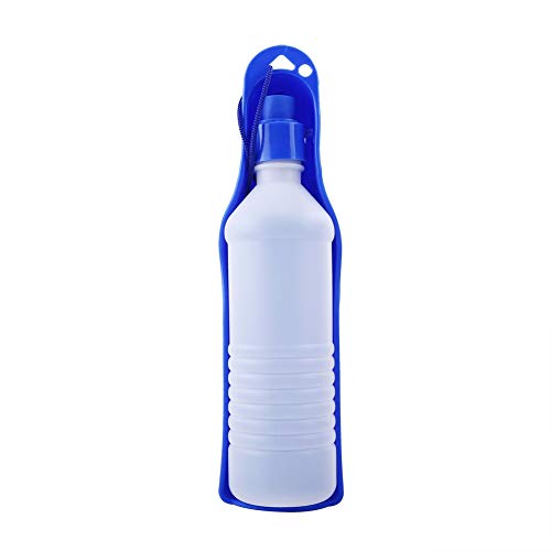 Pet Dog Travel Water Bottle Foldable Dog Water Dispenser Portable Dog Water Bottle with Drinking and Feeding Function(500M...