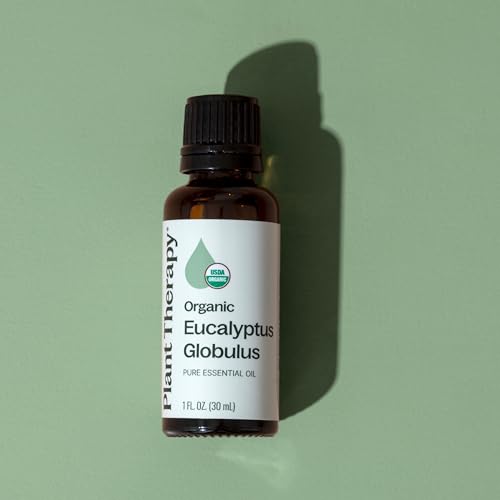 Plant Therapy Organic Eucalyptus Globulus Essential Oils 30 mL (1 oz), 100% Pure, USDA Certified Organic, Undiluted, Natur...