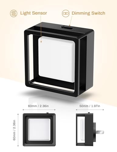 DORESshop LED Night Light, Night Lights Plug Into Wall [2 Pack] with Dusk-to-Dawn Sensor, Dimmable Nightlights, Adjustable...